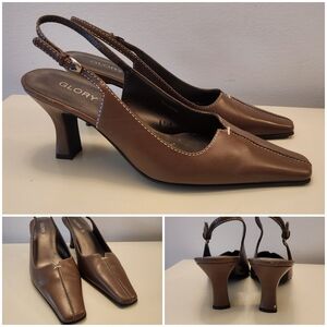 Glory ll Taupe Slingback Heels 8